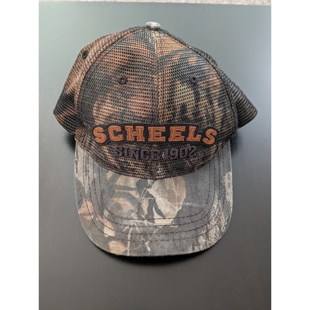 Scheels‎ Outfitters Mesh Strapback Hat OSFM Woodland Camo Hunting